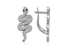 Серебряные cерьги классические с фианитом