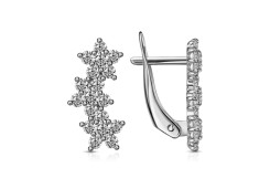 Серебряные cерьги классические с фианитом