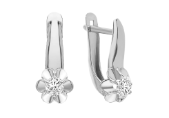 Серебряные cерьги с фианитом