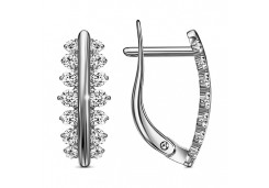 Серебряные cерьги с фианитом
