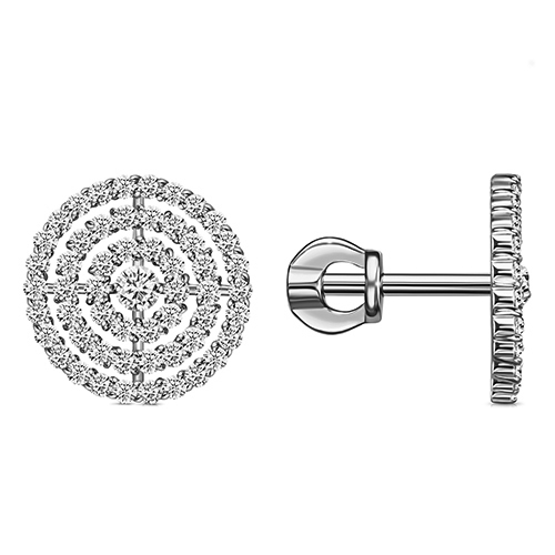 Серебряные cерьги пусеты (гвоздики) с фианитом