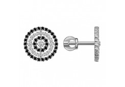 Серебряные cерьги пусеты (гвоздики) с фианитом