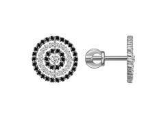 Серебряные cерьги пусеты (гвоздики) с фианитом