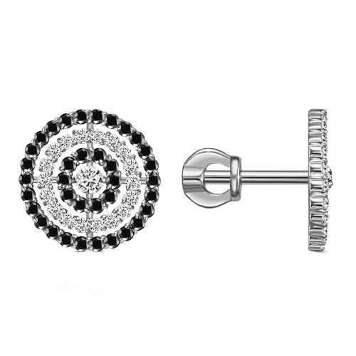 Серебряные cерьги пусеты (гвоздики) с фианитом