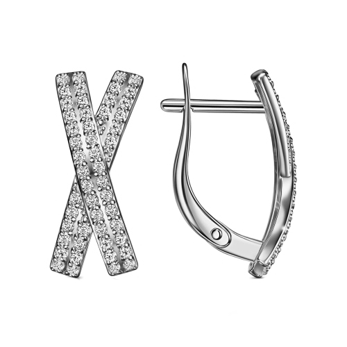 Серебряные cерьги с фианитом