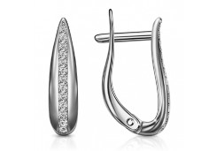 Серебряные cерьги классические с фианитом