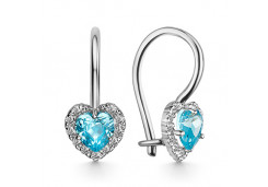 Серебряные cерьги классические с фианитом