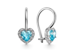 Серебряные cерьги классические с фианитом