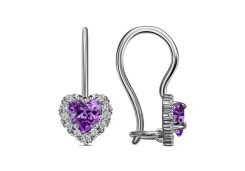 Серебряные cерьги классические с фианитом