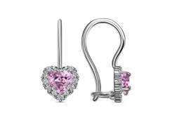 Серебряные cерьги классические с фианитом