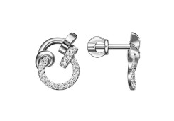 Серебряные cерьги пусеты (гвоздики) с фианитом
