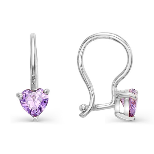 Серебряные cерьги с фианитом