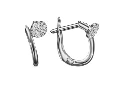 Серебряные cерьги классические с фианитом