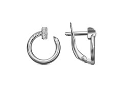 Серебряные cерьги классические с фианитом