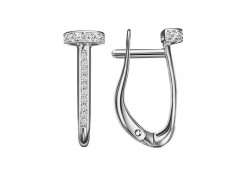 Серебряные cерьги классические с фианитом