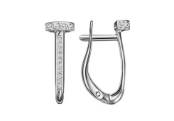 Серебряные cерьги классические с фианитом