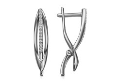 Серебряные cерьги с фианитом