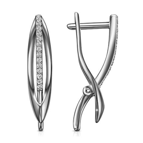 Серебряные cерьги с фианитом