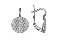 Серебряные cерьги классические с фианитом