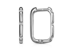 Серебряные cерьги классические с фианитом