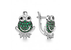 Серебряные cерьги классические с фианитом