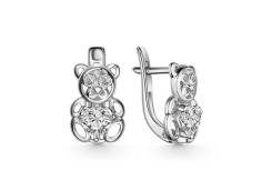 Серебряные cерьги классические с фианитом