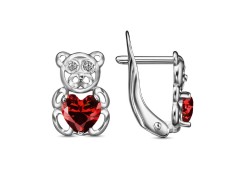 Серебряные cерьги классические с фианитом