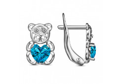 Серебряные cерьги классические с фианитом