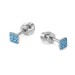 Серебряные cерьги пусеты (гвоздики) с фианитом
