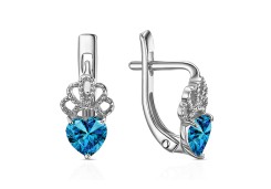 Серебряные cерьги классические с фианитом