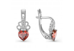 Серебряные cерьги классические с фианитом