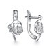 Серебряные cерьги классические с фианитом