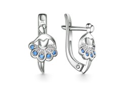 Серебряные cерьги классические с фианитом