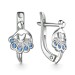 Серебряные cерьги классические с фианитом