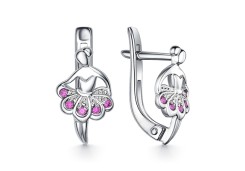 Серебряные cерьги классические с фианитом