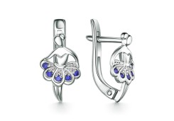 Серебряные cерьги классические с фианитом
