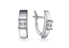 Серебряные cерьги с фианитом