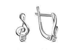 Серебряные cерьги классические с фианитом