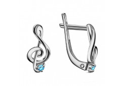 Серебряные cерьги классические с фианитом