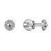 Серебряные cерьги пусеты (гвоздики) с фианитом