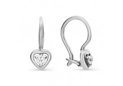 Серебряные cерьги классические с фианитом