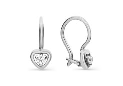 Серебряные cерьги классические с фианитом