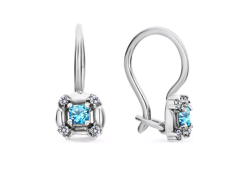 Серебряные cерьги классические с фианитом