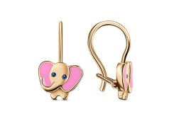 Серебряные cерьги классические с позолотой с эмалью