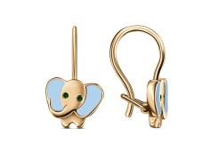 Серебряные cерьги классические с позолотой с эмалью