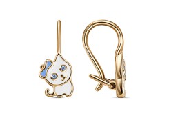 Серебряные cерьги классические с позолотой с эмалью