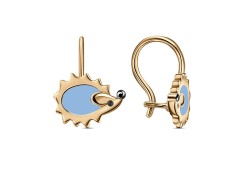 Серебряные cерьги классические с позолотой с эмалью