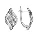 Серебряные cерьги классические с фианитом