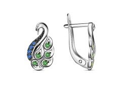 Серебряные cерьги классические с фианитом