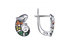 Серебряные cерьги классические с фианитом